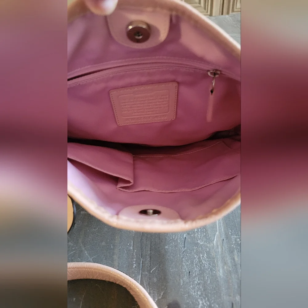 Coach Shoulder Bag Signature Sacoche Pink